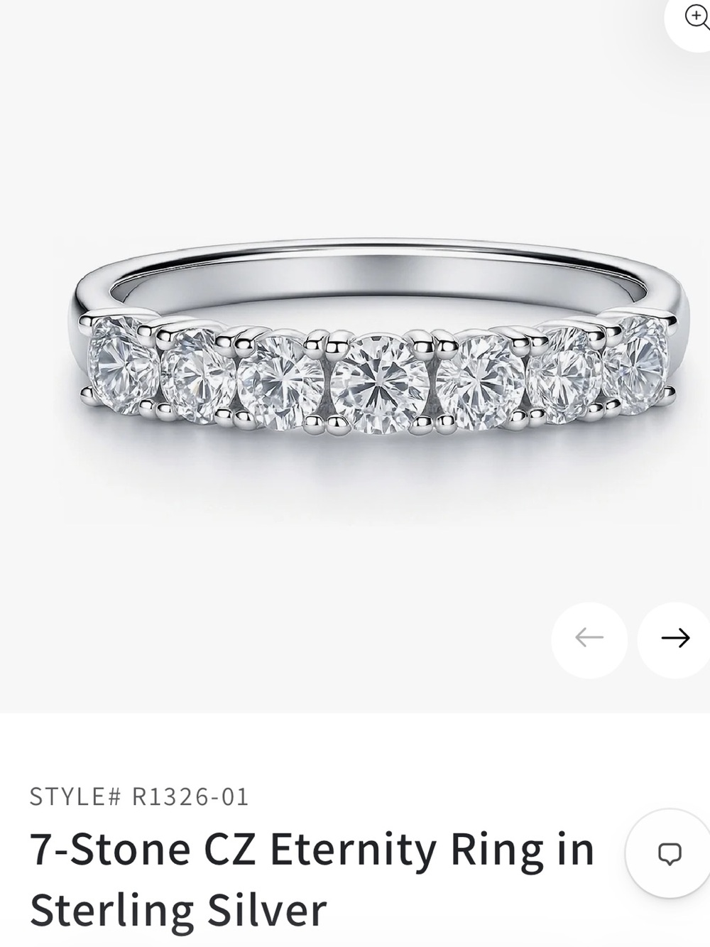 Berricle Sterling Silver 7-Stone CZ Eternity Ring Size 5
